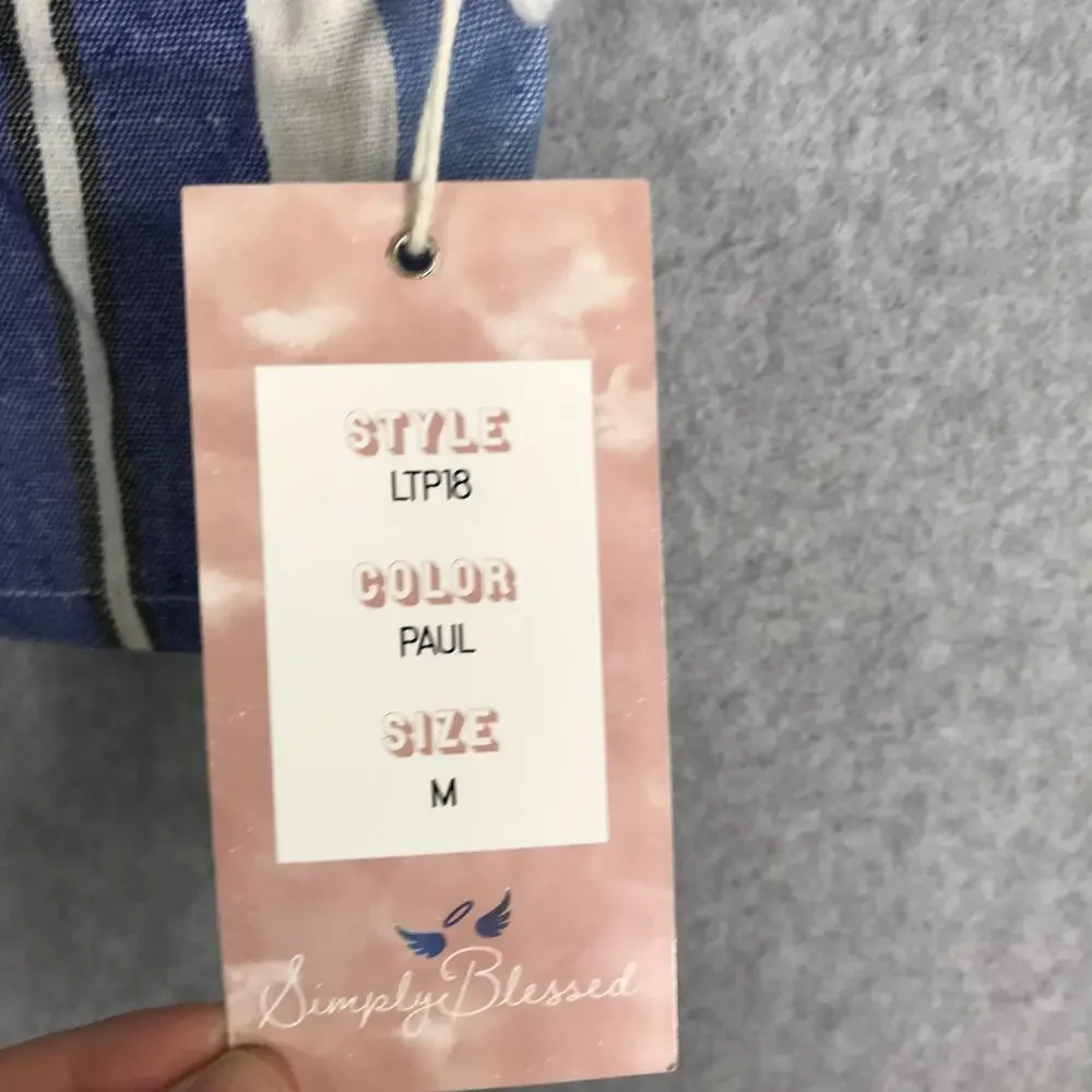 Simply Blessed Ruffle Smocked Crop Top Medium‎ Linen Vacation Cute Preppy Resort
